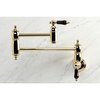 Kingston Brass KS3102PKL Duchess Wall Mount Pot Filler, Polished Brass KS3102PKL